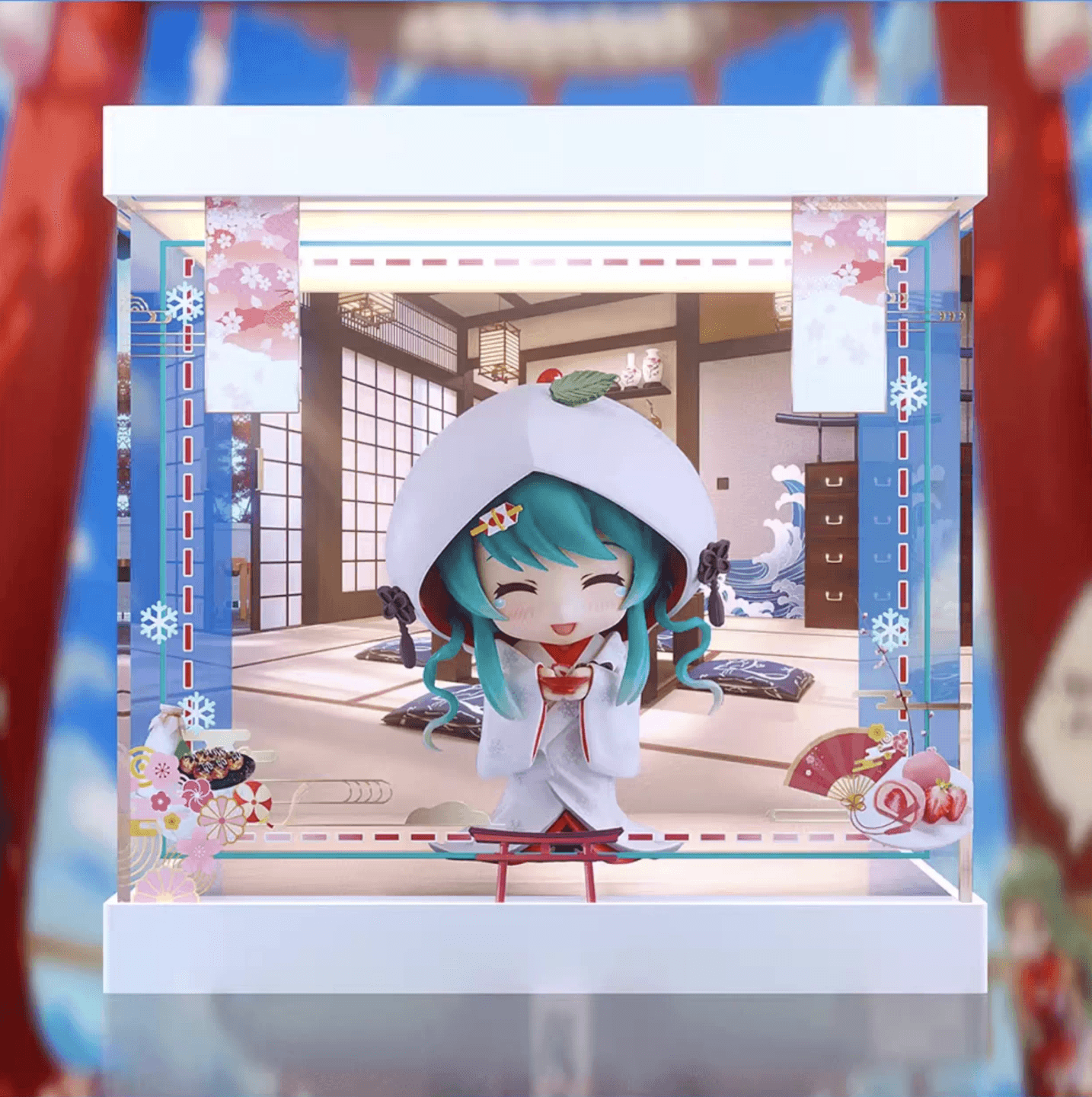 [AOWOBOX] 好微笑 黏土人 303 雪初音 雪未來 草莓白無垢 專用主題展示盒