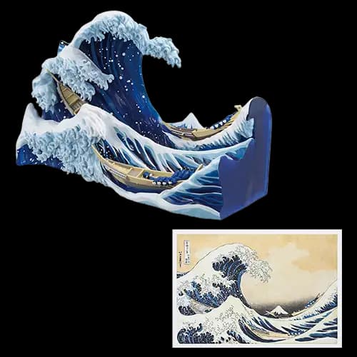 A賞 神奈川沖浪裏 明信片架立體模型(附明信片)