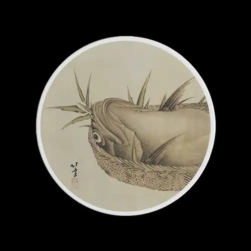 C賞 葛飾北斎 肉筆畫瓷盤