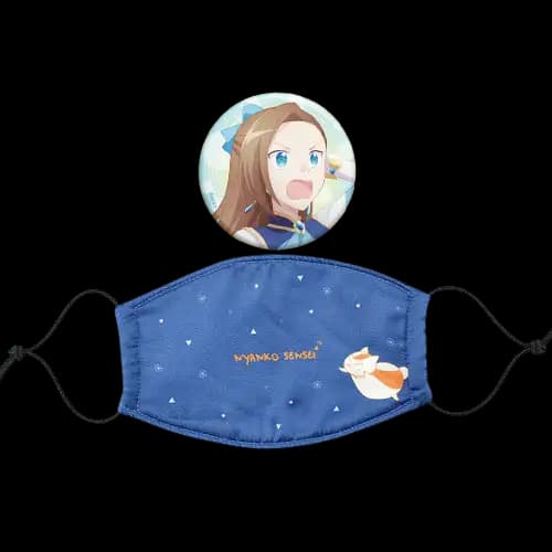 口罩-夏目友人帳(貓)+大胸章-壞人大小姐(思)