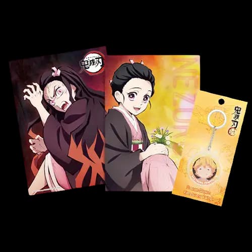 鬼滅之刃 鑰匙圈(善)+鬼滅之刃 五層資料夾(禰)