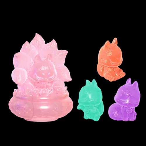 粉色小隱藏+三隻小狐狸(顏色樣式隨機)