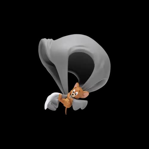 A-18賞 用降落傘降落的傑利鼠