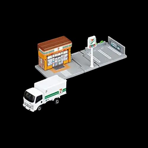 04 TOMICA小鎮賞 TOMICA小鎮 7-11物流車+便利商店