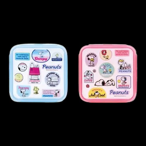 7賞 史努比 保鮮盒(藍色)(圖左)
