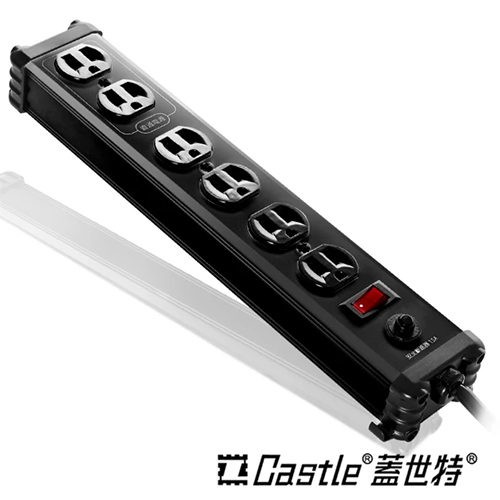 Castle蓋世特 IA6-SB 
鋁合金電源突波保護插座 1開6插