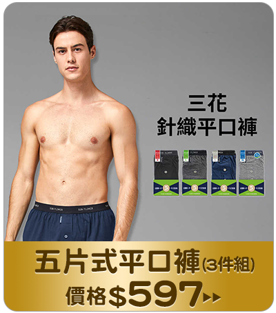 主打品_五片式平口褲(3件組)